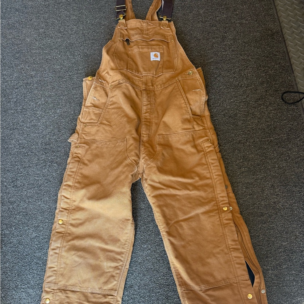 Carhartt Brown Durable Workwear Overalls worn twice
